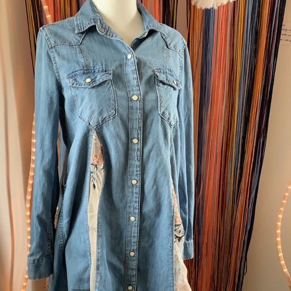 Boho Jean T-Shirt Dress - Picture 2 of 8